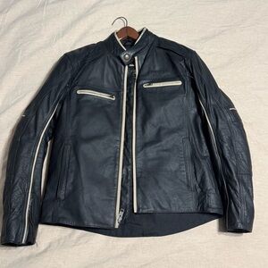 Men's Triumph Black Leather Motorcycle Jacket